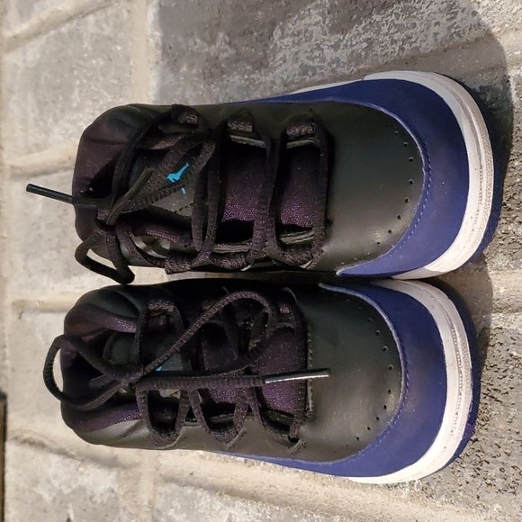 Boys shoes size 7c sneakers high top black blue white - Picture 2 of 8